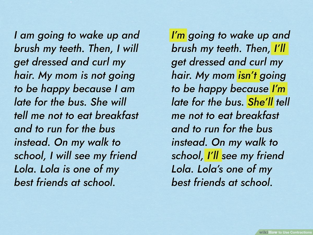 Sử dụng Contractions