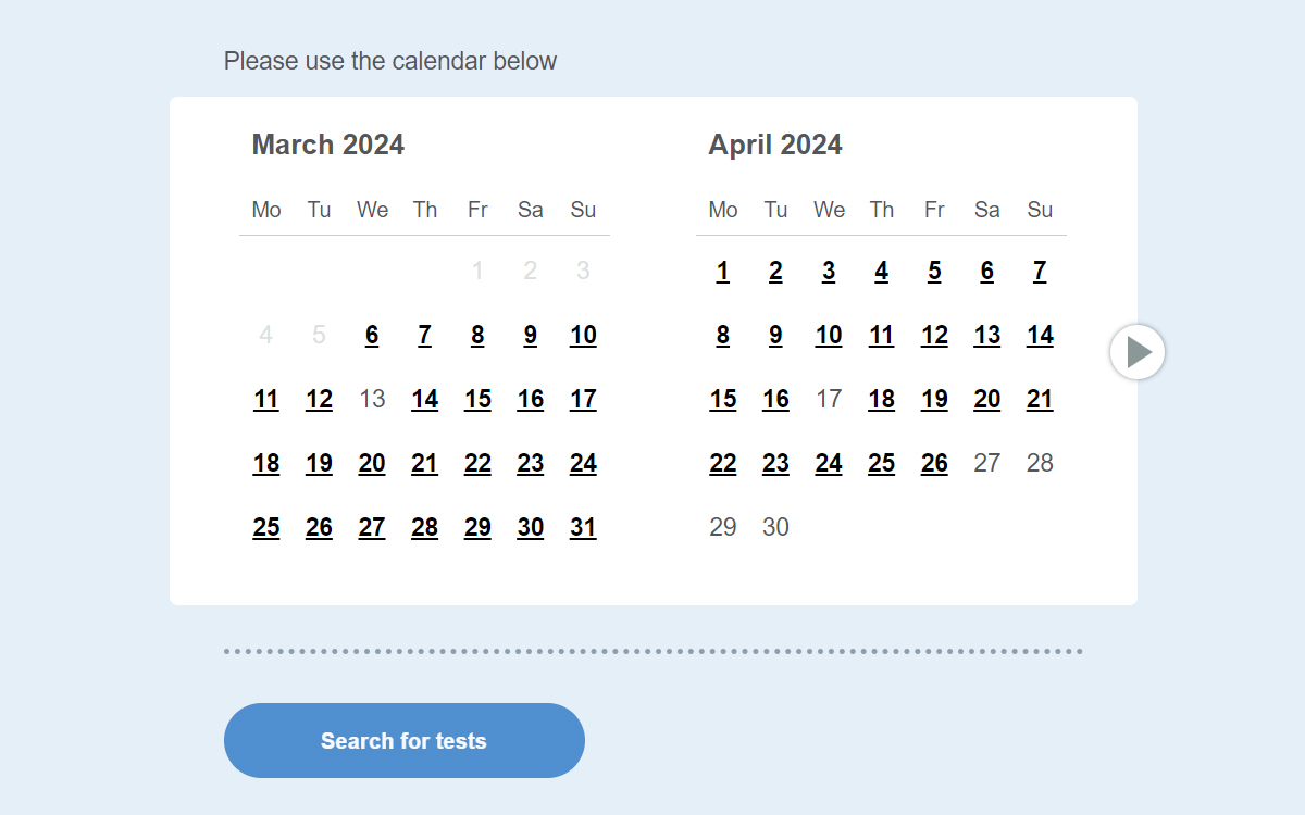 Sau khi chọn địa điểm thi IELTS và trung tâm thi IELTS, hãy đăng ký lịch thi theo lịch trình cá nhân