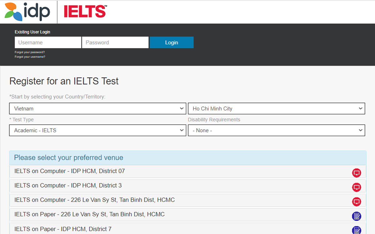 Xem xét và lựa chọn hình thức thi