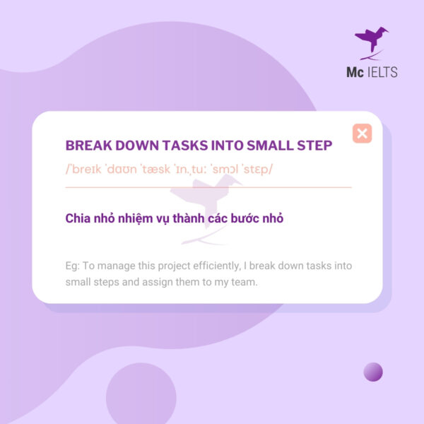 Vocabulary breaking down tasks into small steps - Topic Memory