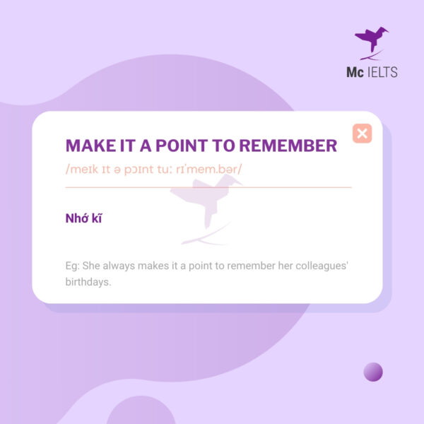 Vocabulary make it a point to remember - Topic Memory