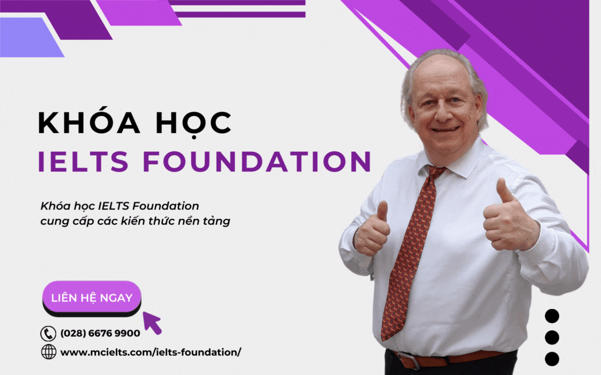 Khóa học IELTS Foundation mục tiêu đầu ra 5.0+ tại Mc IELTS
