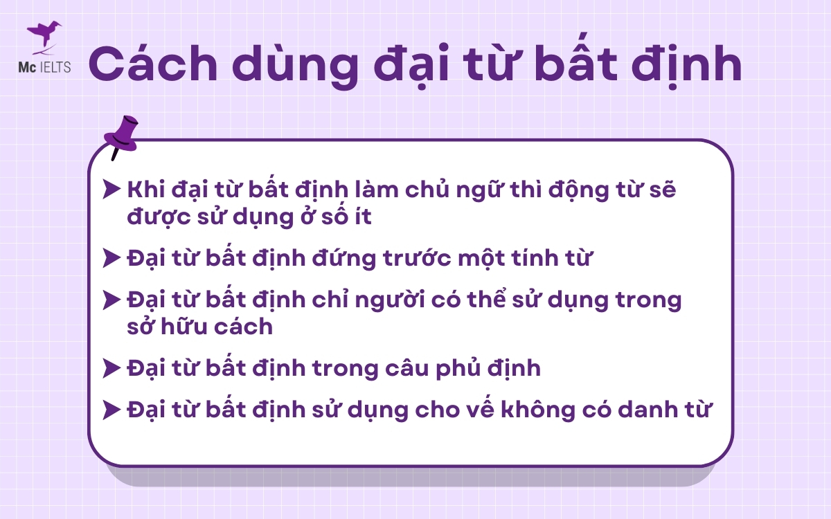 Cách dùng của các đại từ bất định trong tiếng Anh
