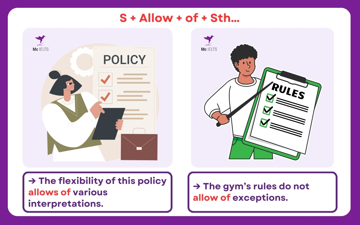 Cấu trúc 4: S + Allow + of + Sth…