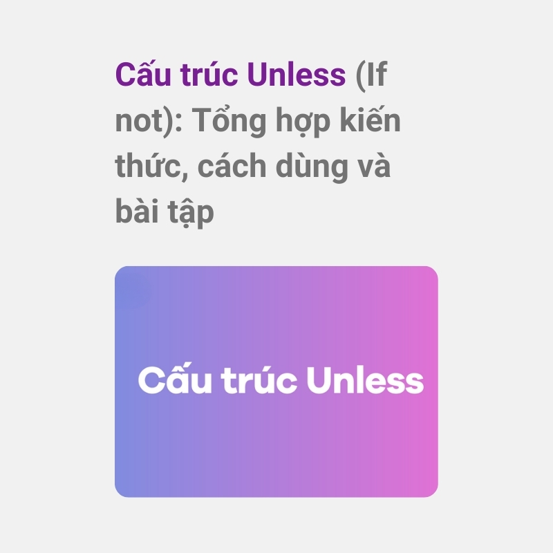 Cấu trúc Unless