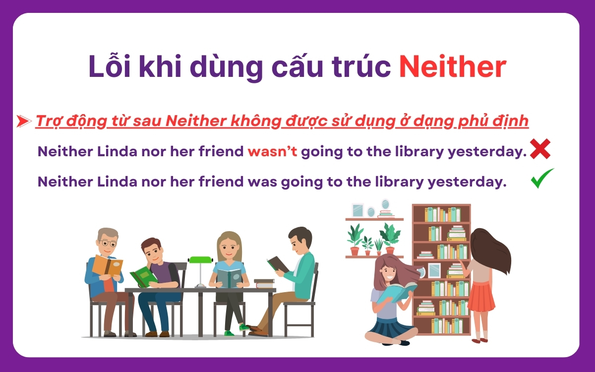 Lưu ý khi chuyển đổi giữa either neither