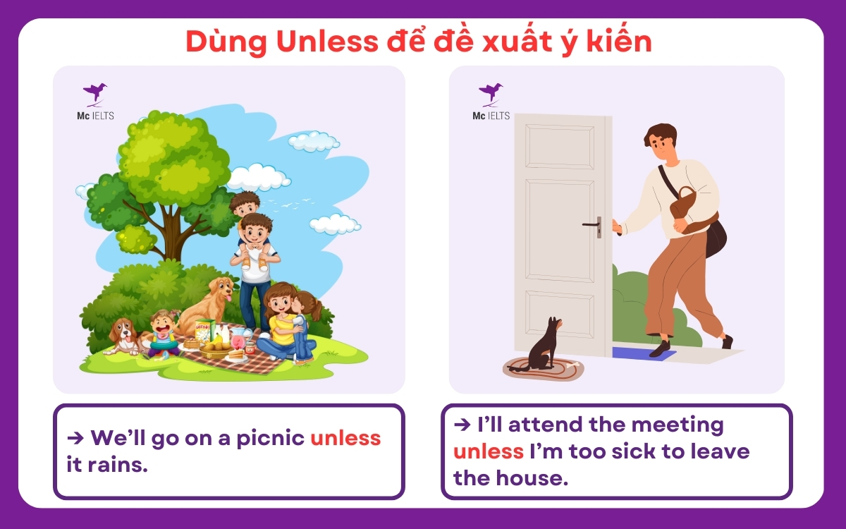 Dùng cấu trúc Unless và If để đề xuất một ý kiến