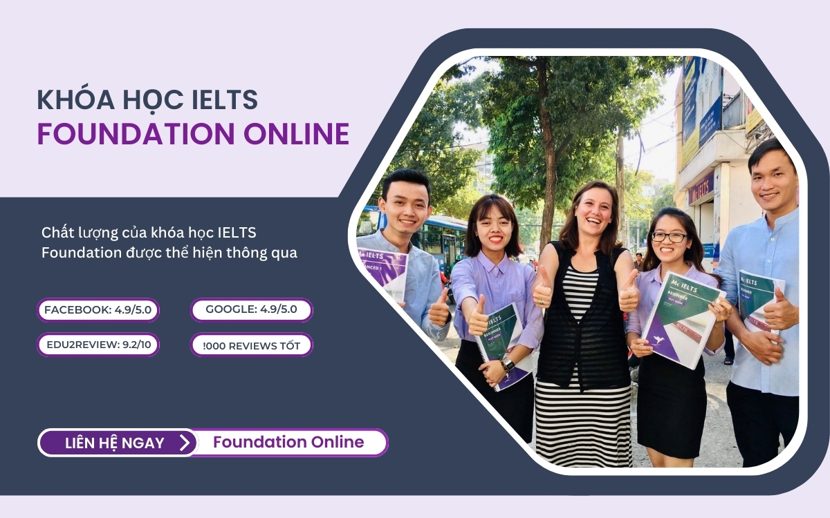Khóa học IELTS Foundation Online chất lượng hàng đầu tại Mc IELTS