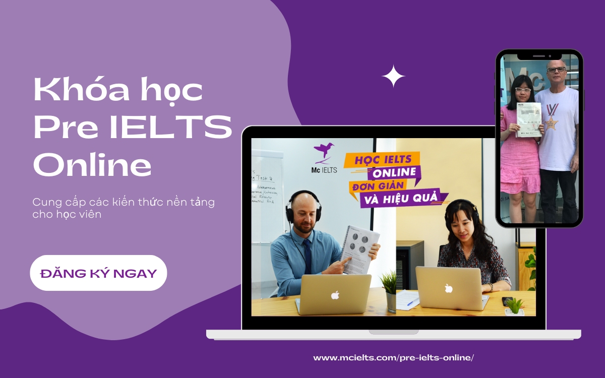 Khóa học Pre IELTS Online lấy lại căn bản cho người mất gốc
