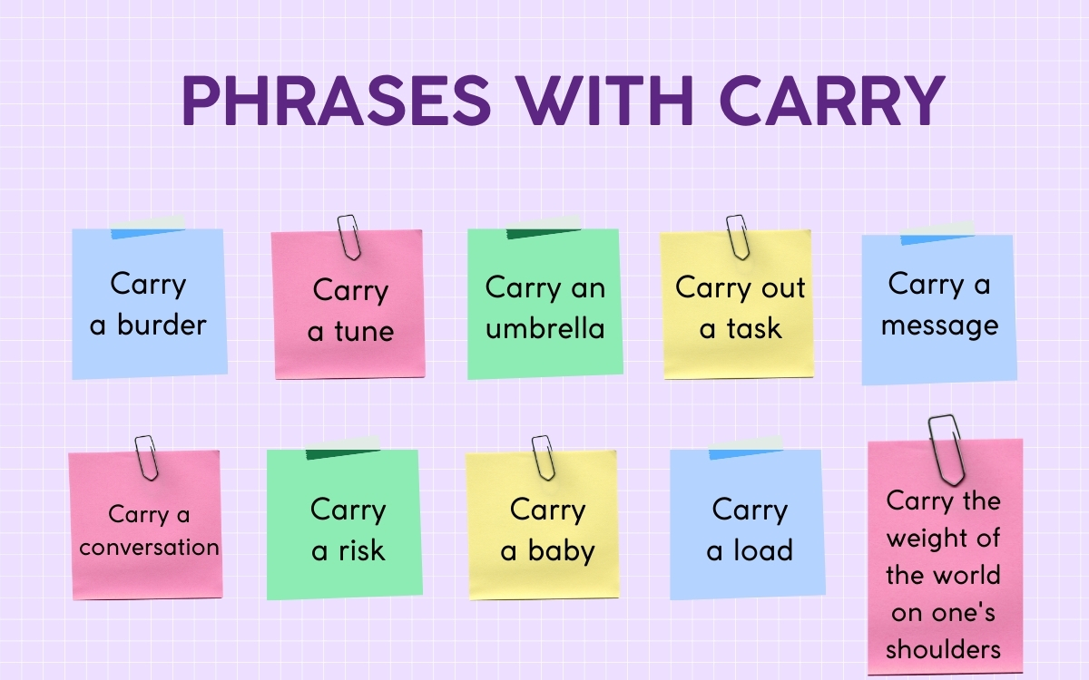 Những cụm từ khác đi với carry