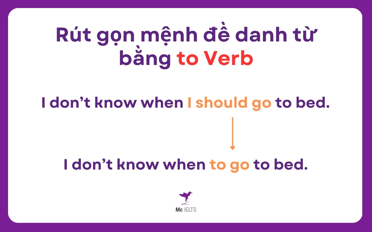 Rút gọn mệnh đề danh ngữ bằng to Verb
