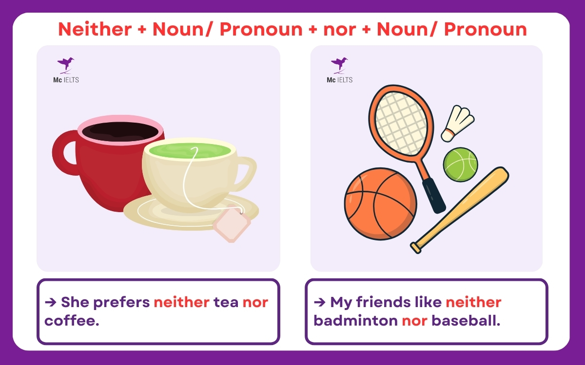 Cấu trúc either neither ở vị trí giữa câu trong tiếng Anh