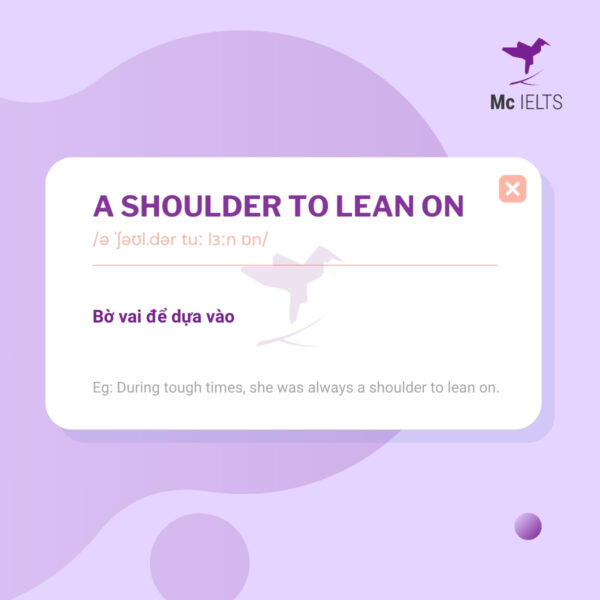 Vocabulary a shoulder to lean on topic Friends