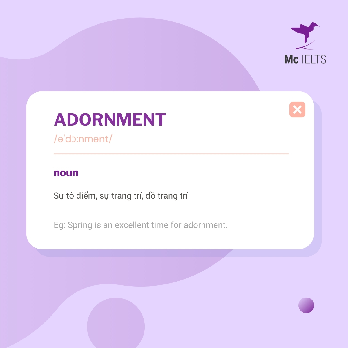 Vocabulary adornment topic Festival