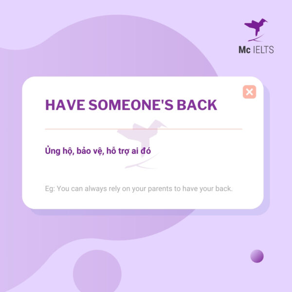 Vocabulary have someones back in topic Friends