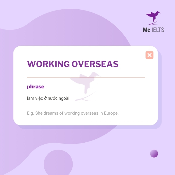 Vocabulary working overseas topic Language