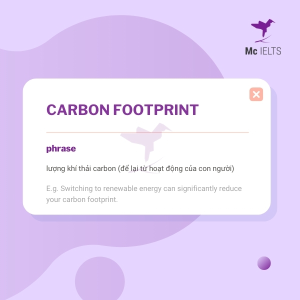 vocabulary-carbon-footprint-topic-sharing-ielts-speaking Vocabulary carbon footprint topic Sharing